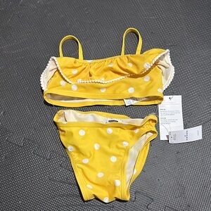 New Old Navy Yellow Polka Dot Bikini Set Size 2T
